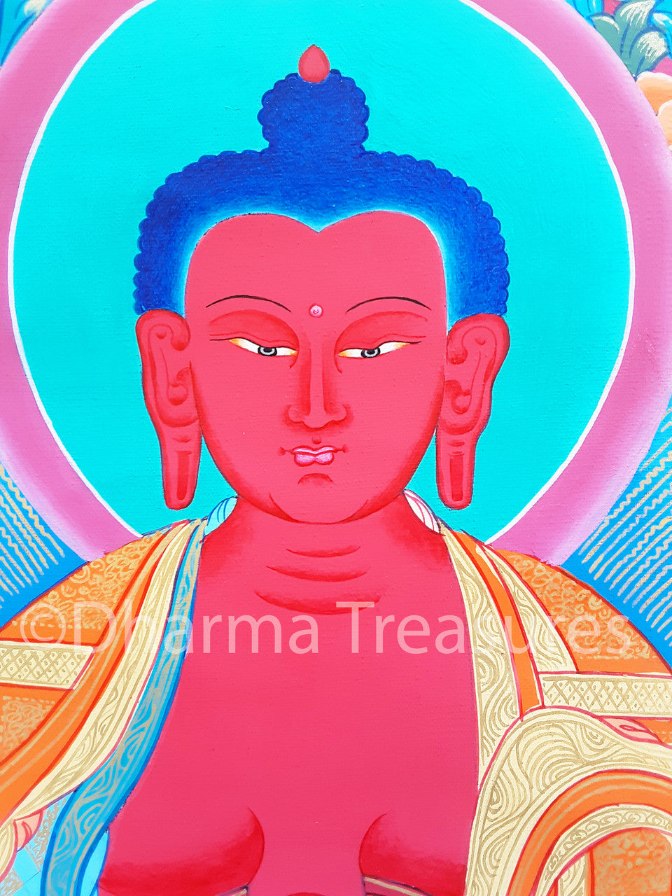 A Amitabha Dewachen in Pureland – Dharma Thangka, Treasures