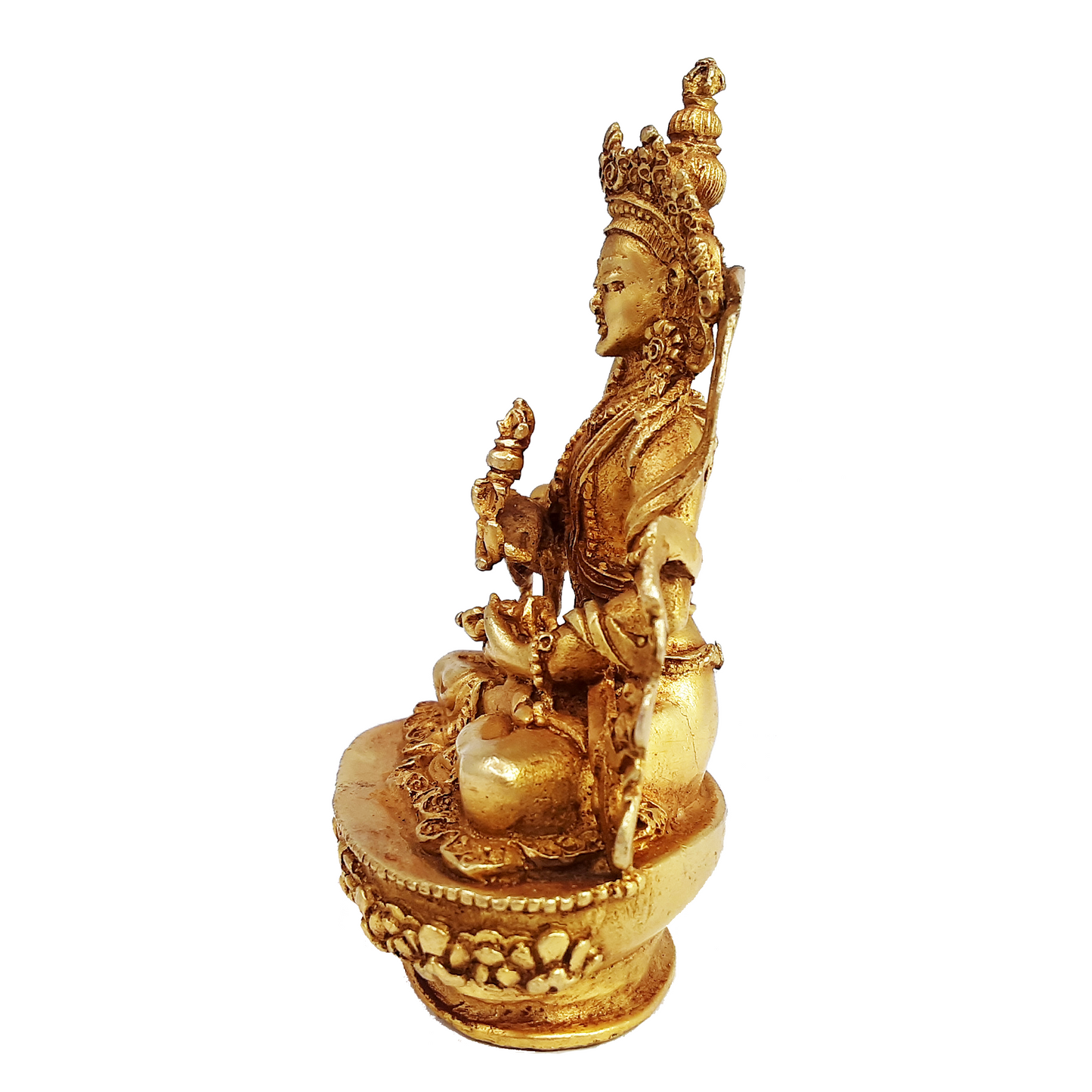 Vajrasattva Gold Gilded Statue 3.5"