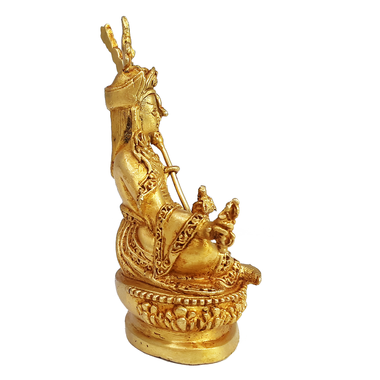 Guru Rinpoche Gold Gilded Statue 3.5"