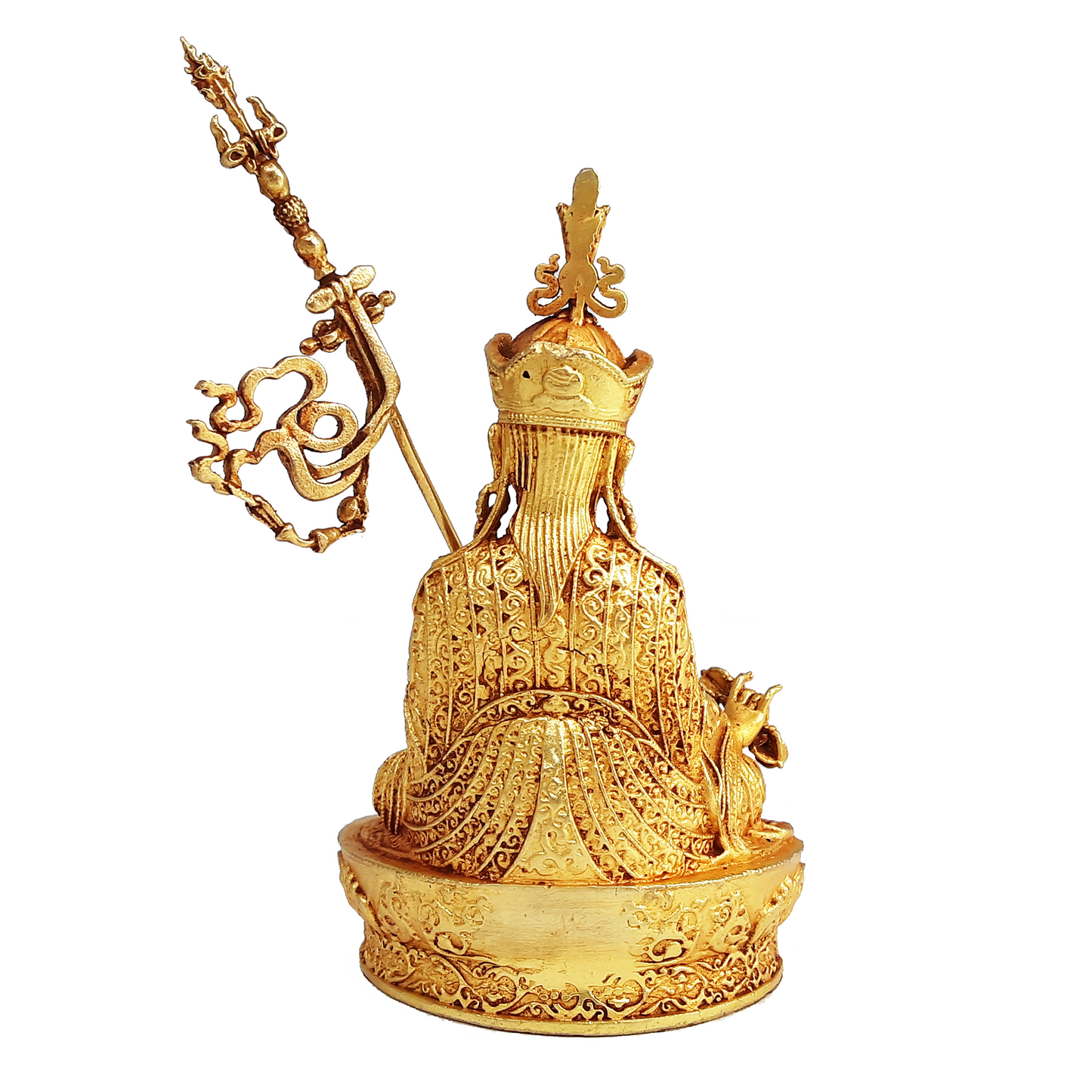 Guru Rinpoche Statue Gold Gilded 4"