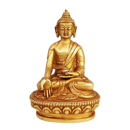 Ratnasambhava Statue Gold Gilded 3.25"