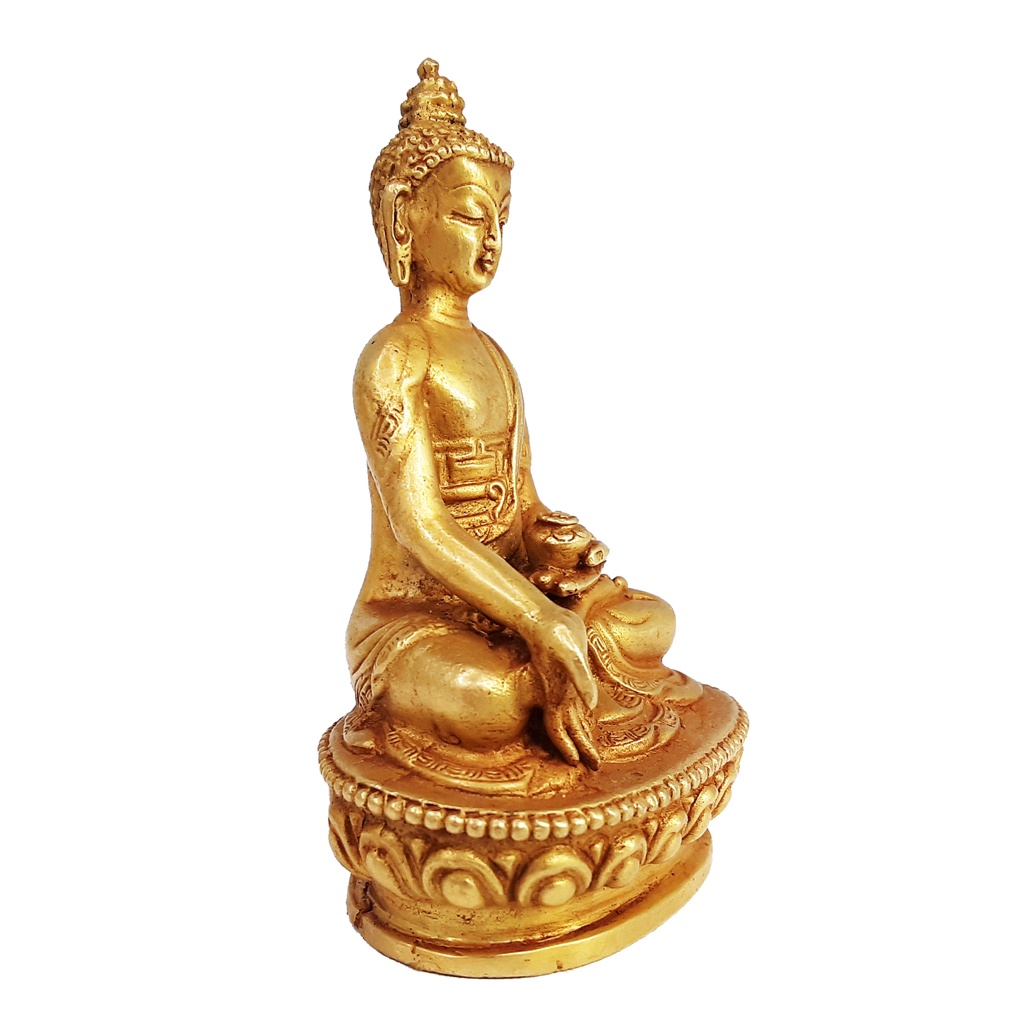 Ratnasambhava Statue Gold Gilded 3.25"