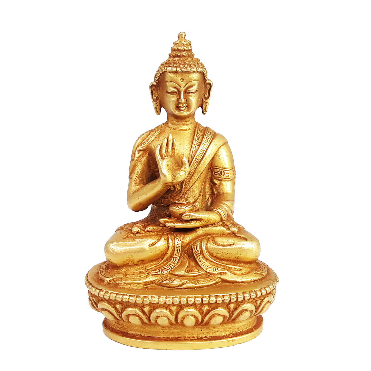 Amoghasiddhi Statue Gold Gilded 3.25"