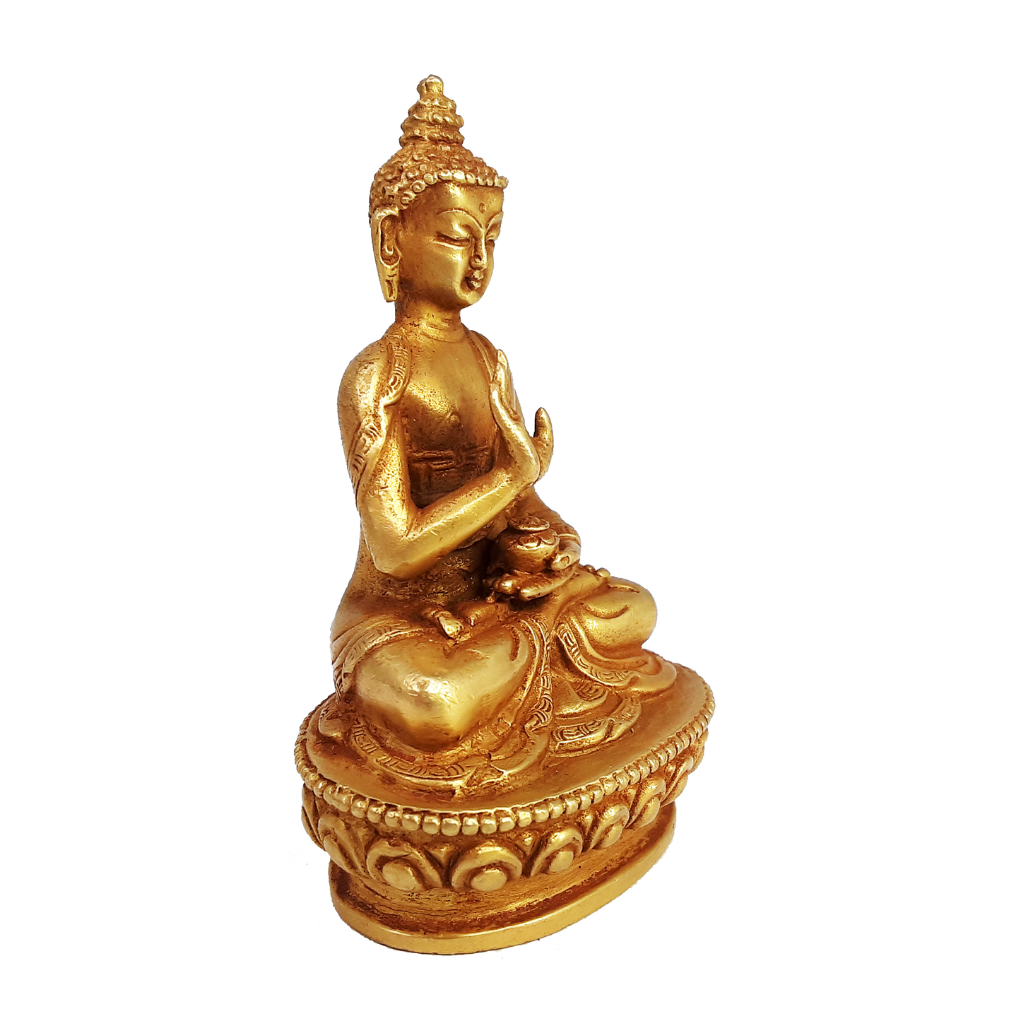 Amoghasiddhi Statue Gold Gilded 3.25"