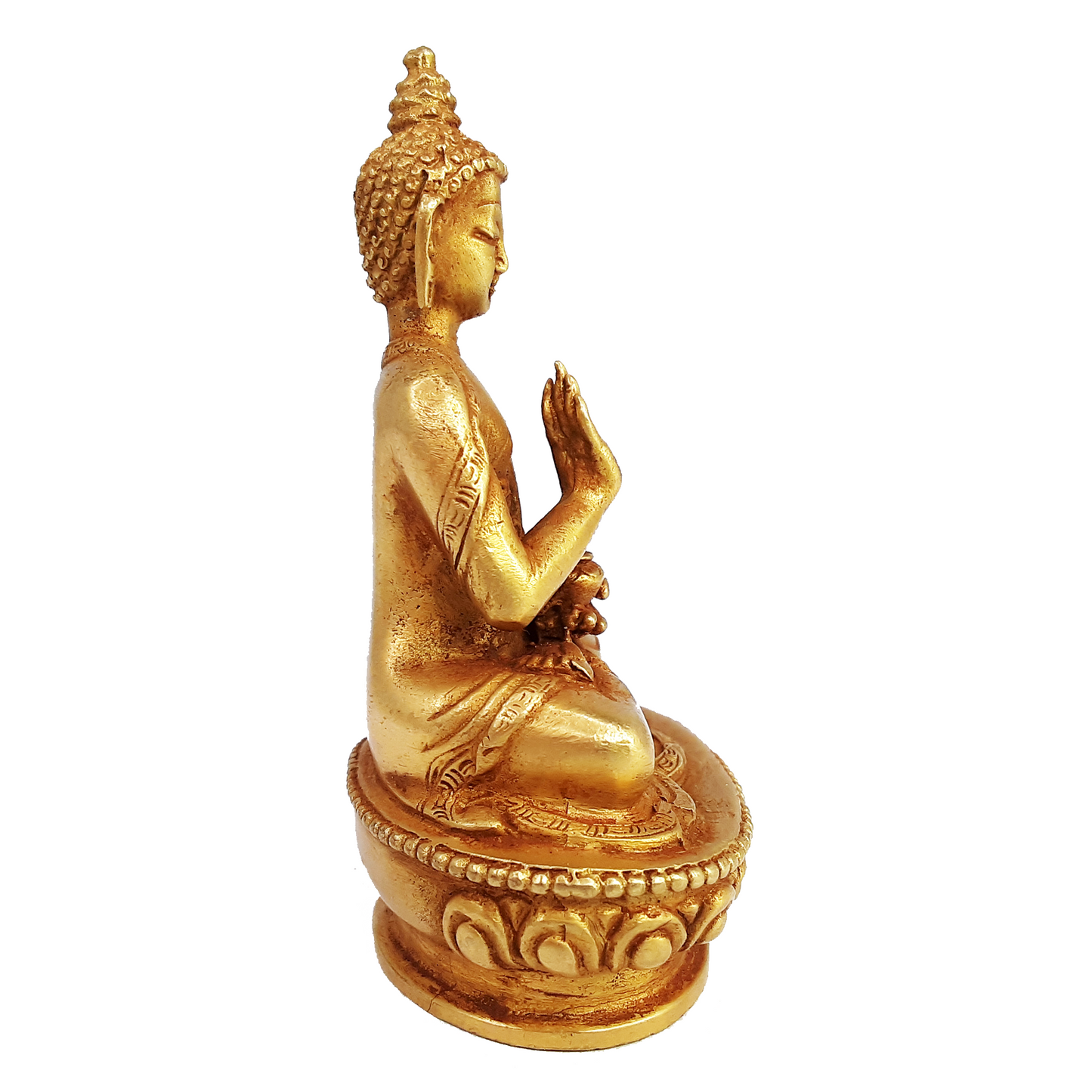 Amoghasiddhi Statue Gold Gilded 3.25"