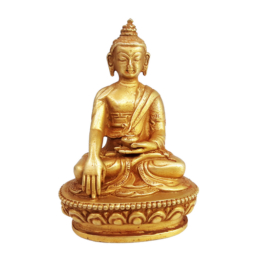 Shakyamuni Statue Gold Gilded 3.25"