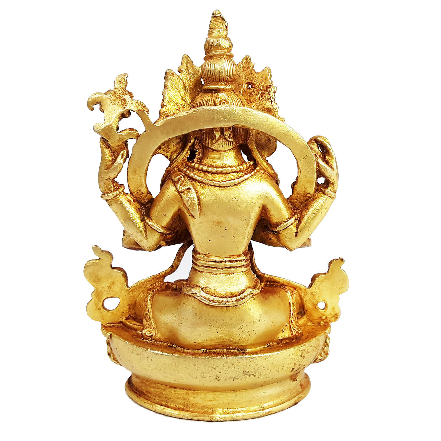 Chenrezig Statue Gold Gilded 3.5"