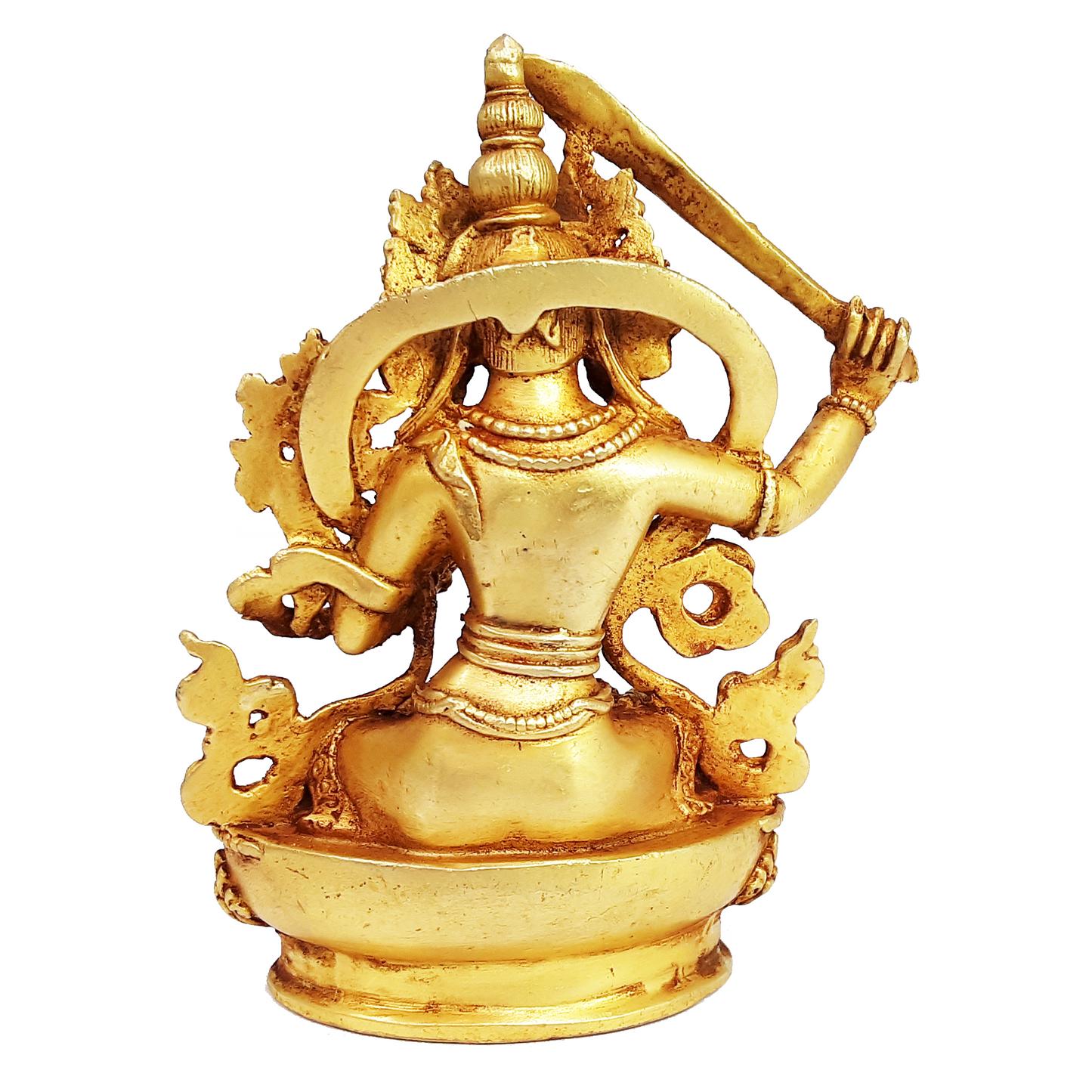 Manjushri Statue Gold Gilded 3.5 "