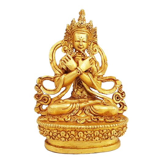 Vajradhara Statue Gold Gilded 3.5"