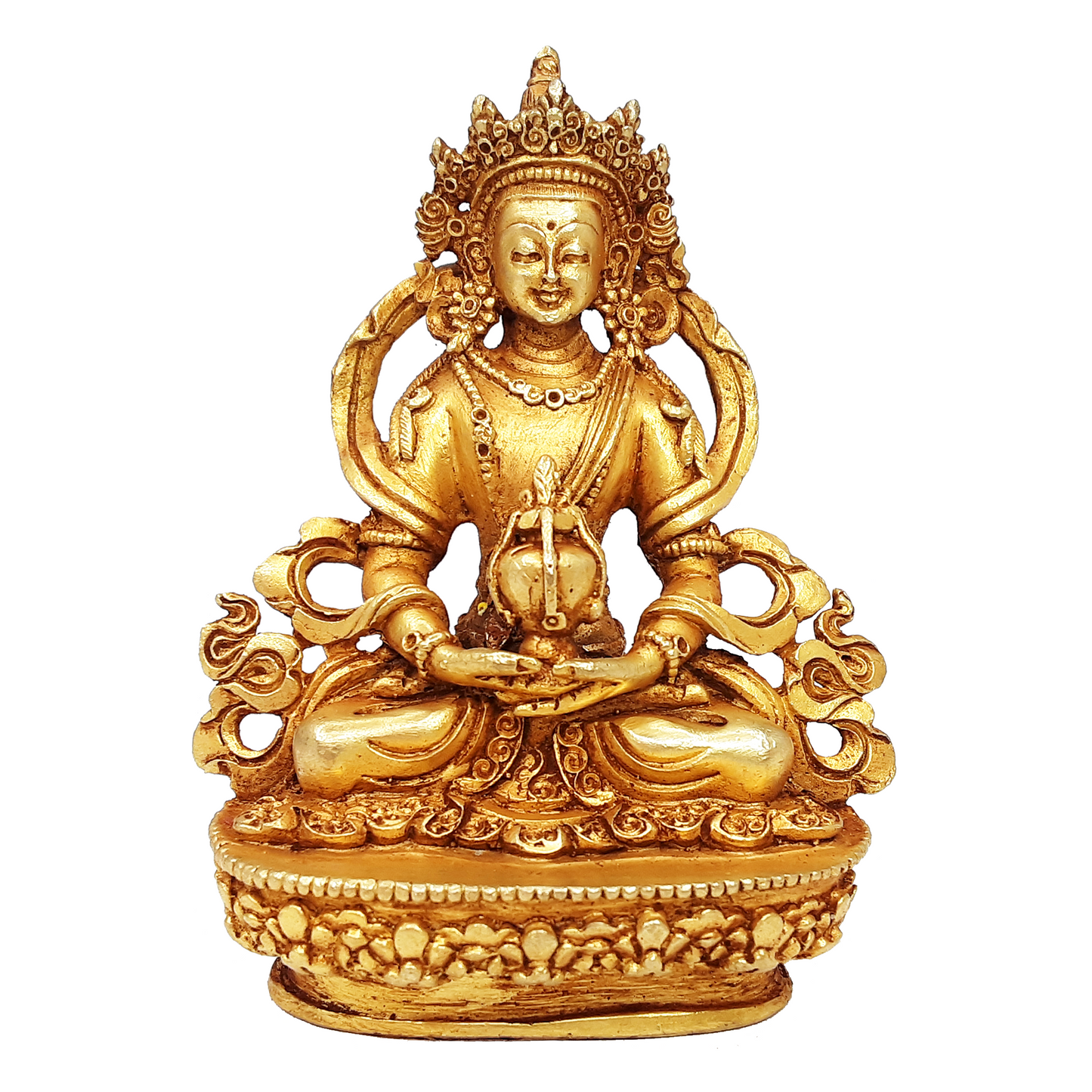 Amitayus Statue Gold Gilded 3.25"