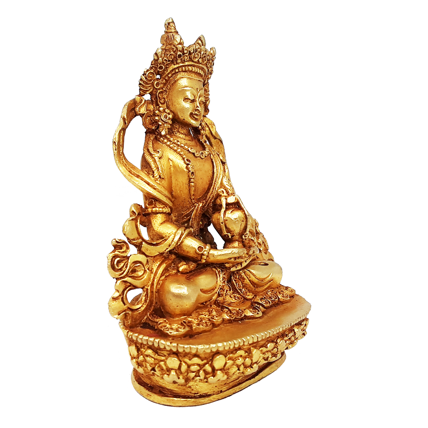 Amitayus Statue Gold Gilded 3.25"