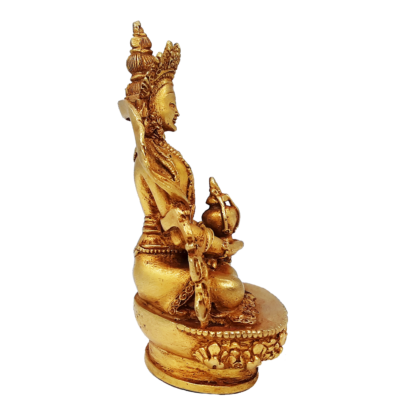 Amitayus Statue Gold Gilded 3.25"