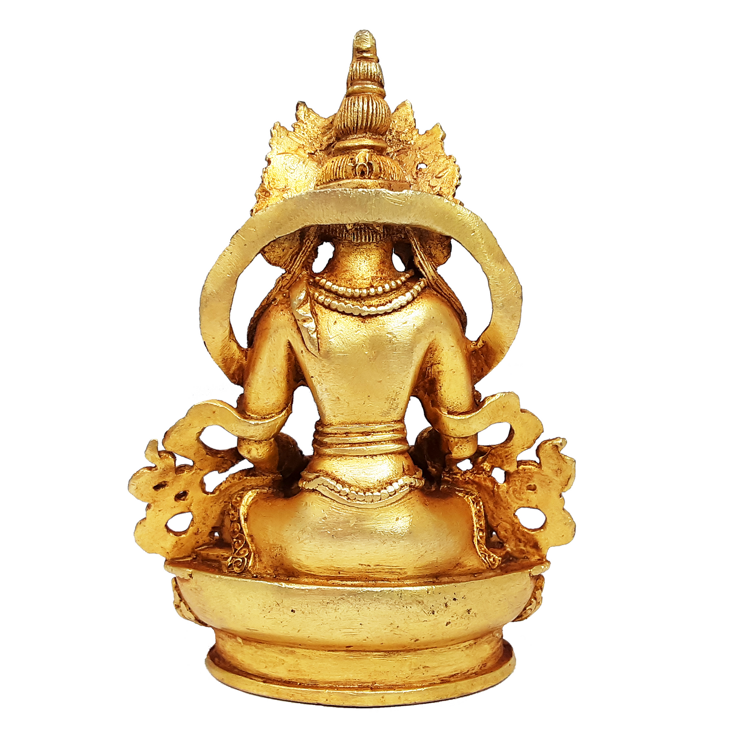 Amitayus Statue Gold Gilded 3.25"