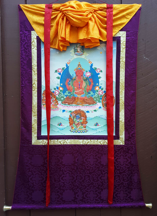 Red Chenrezig Thangka