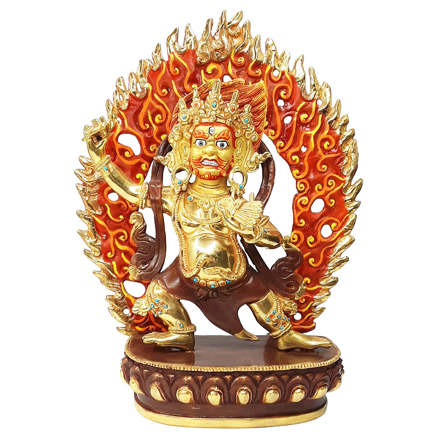 Vajrapani Statue Gold Plated 10.75"