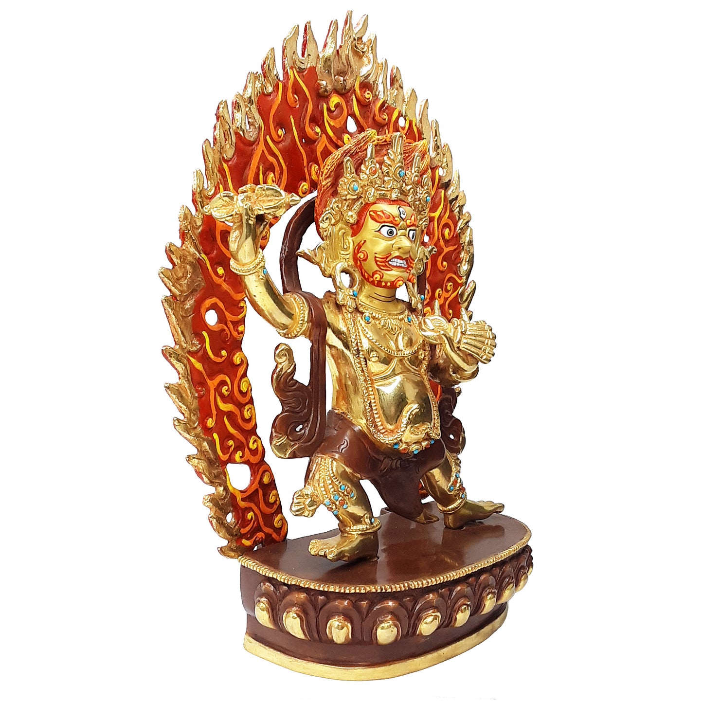 Vajrapani Statue Gold Plated 10.75"