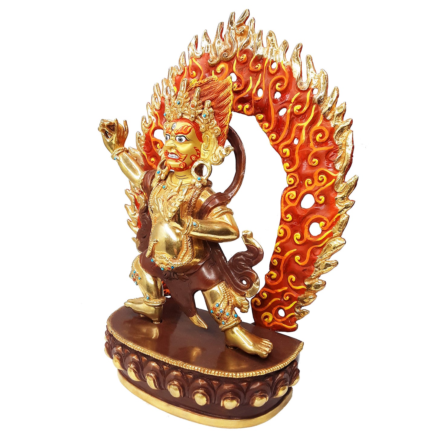 Vajrapani Statue Gold Plated 10.75"