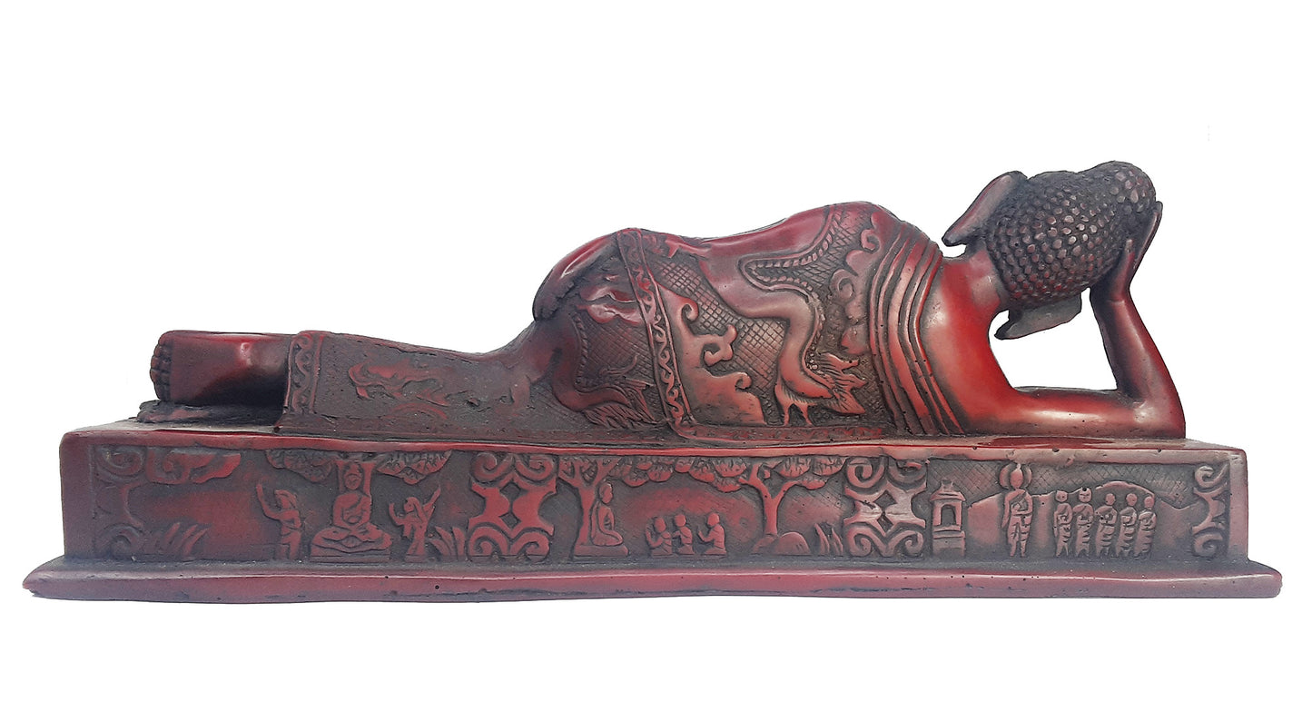 Reclining Buddha Resin Statue 4.5"x12"