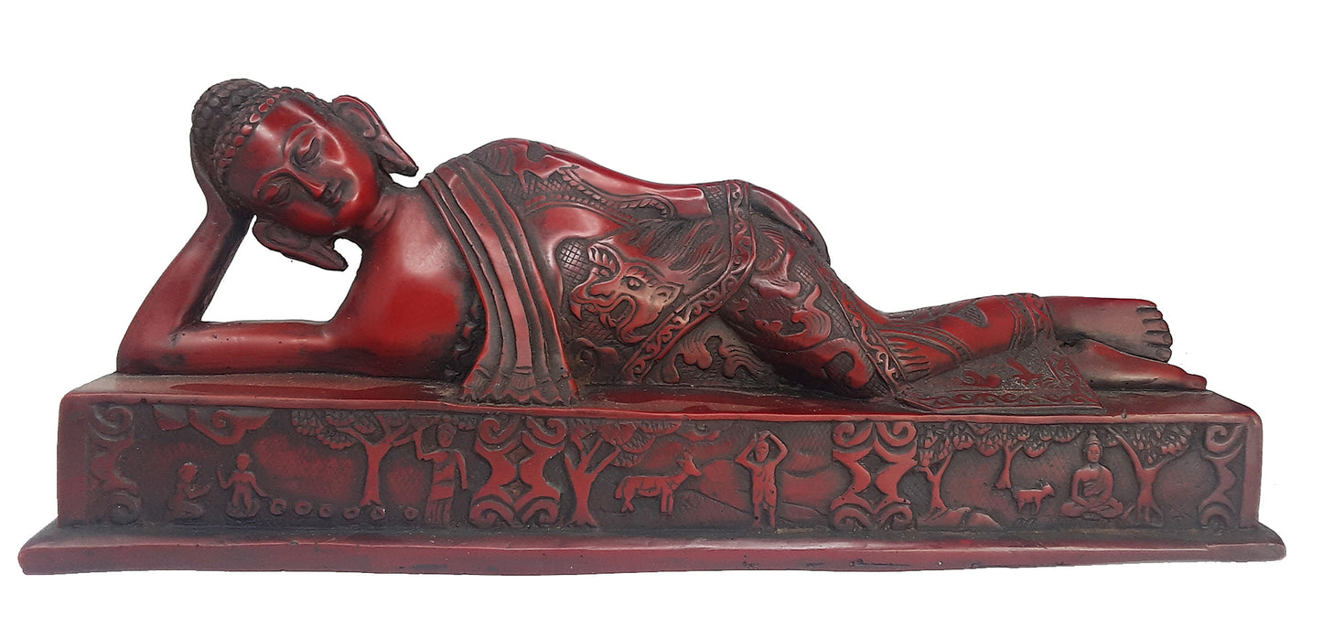 Reclining Buddha Resin Statue 4.5"x12"