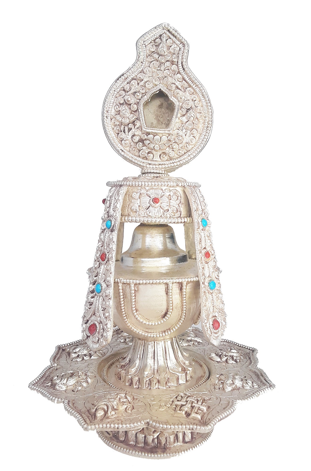 Tsebum (Long Life Vase), Silver-Plated Copper