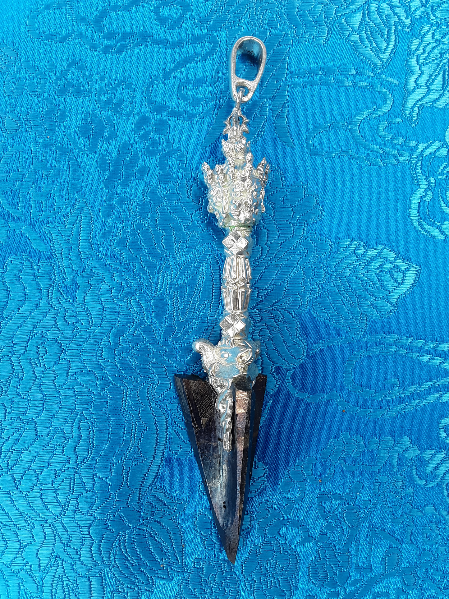 Meteorite & Silver Phurba Pendant