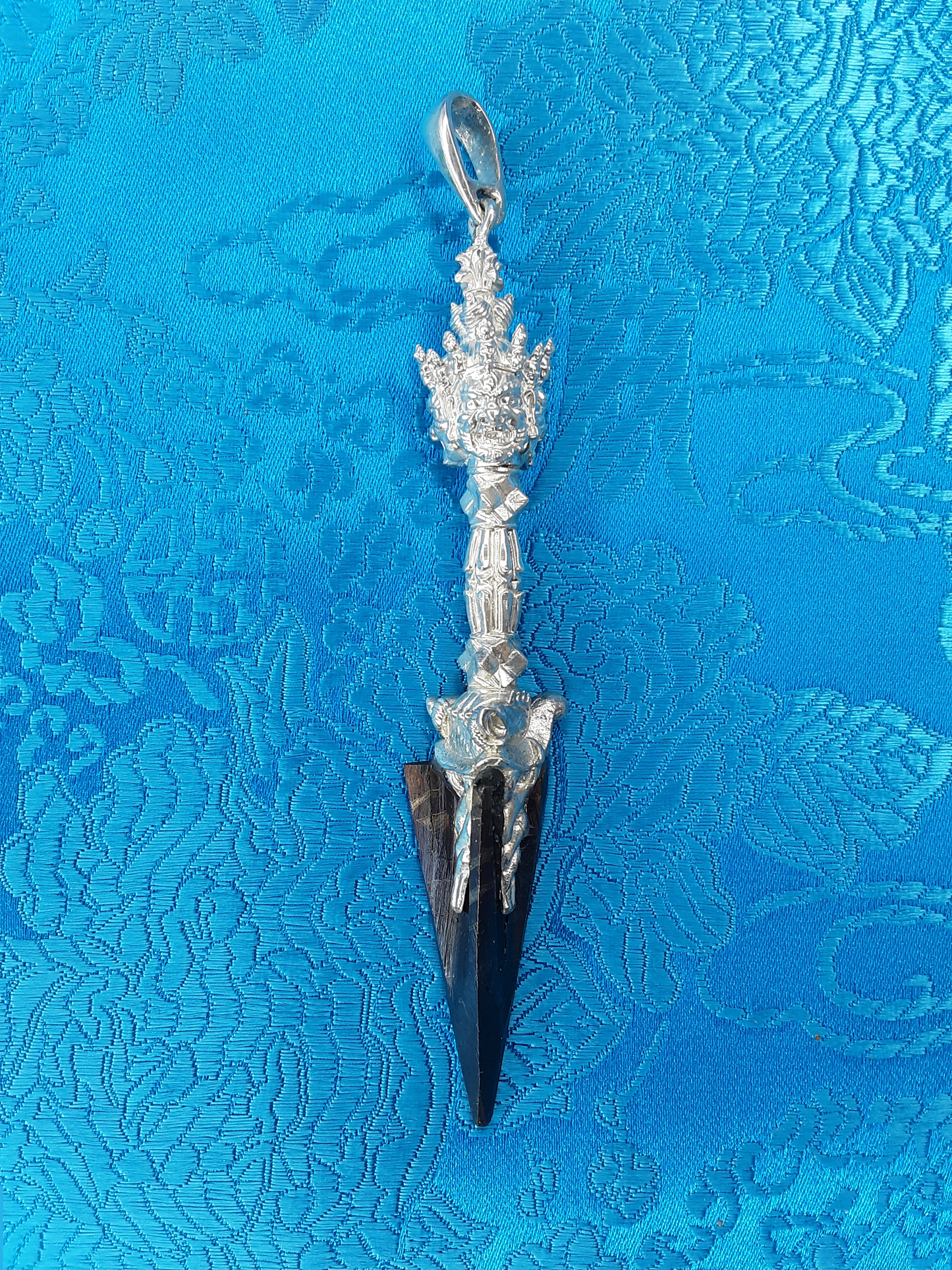 Meteorite & Silver Phurba Pendant