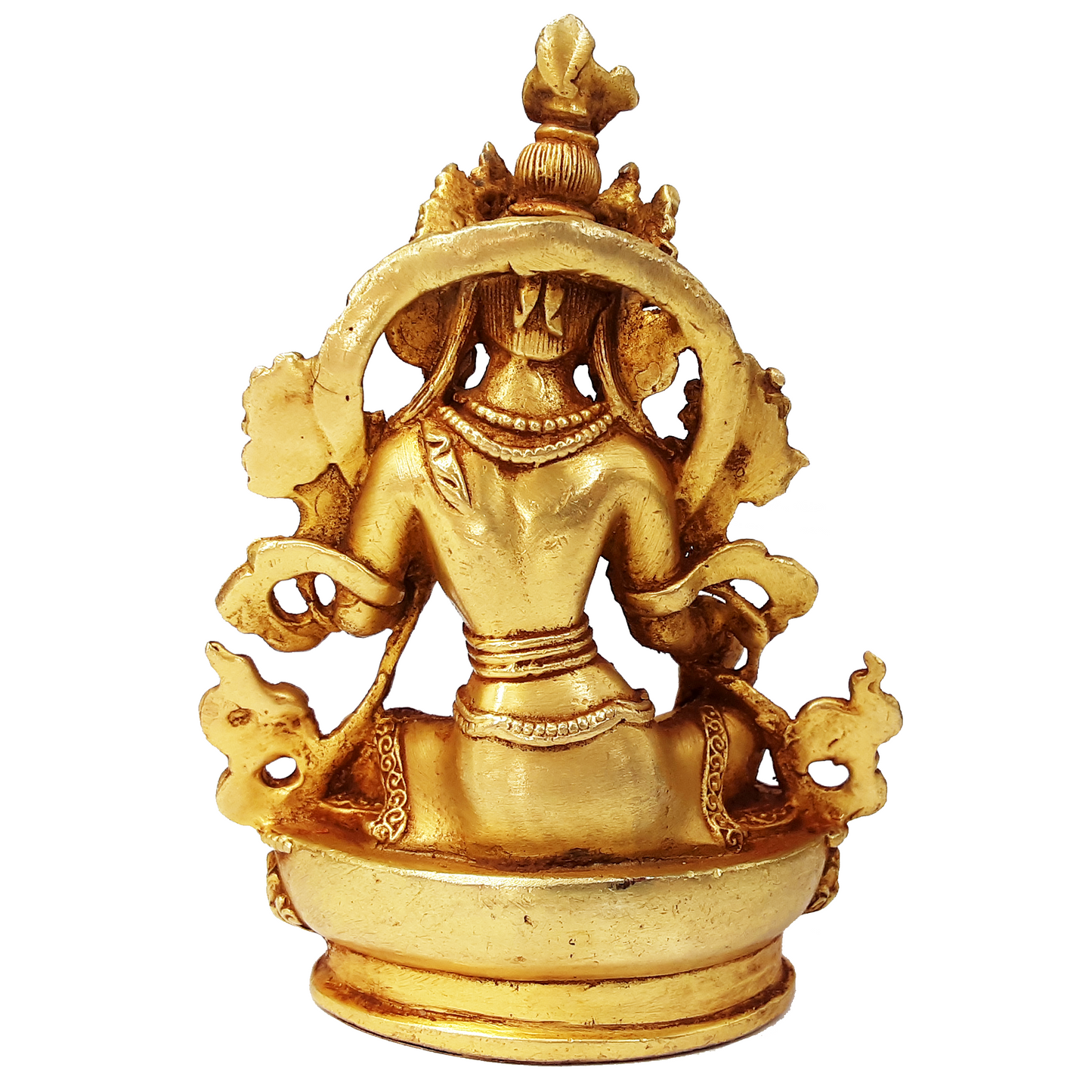 Green Tara Statue Gold Gilded 3.5"