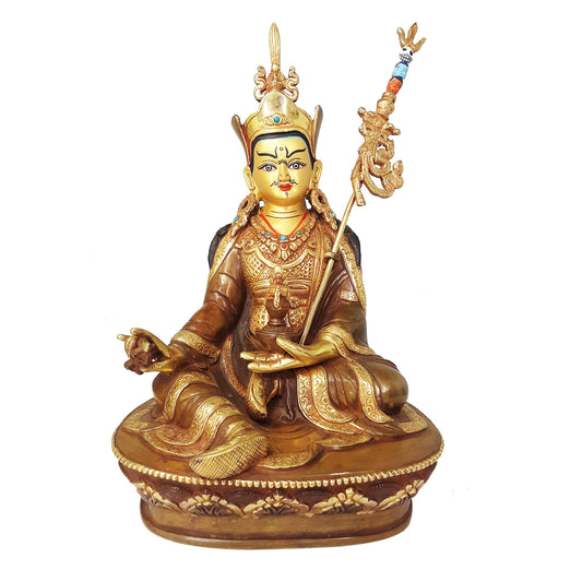 Guru Rinpoche Statue Gold Plated 8.75"