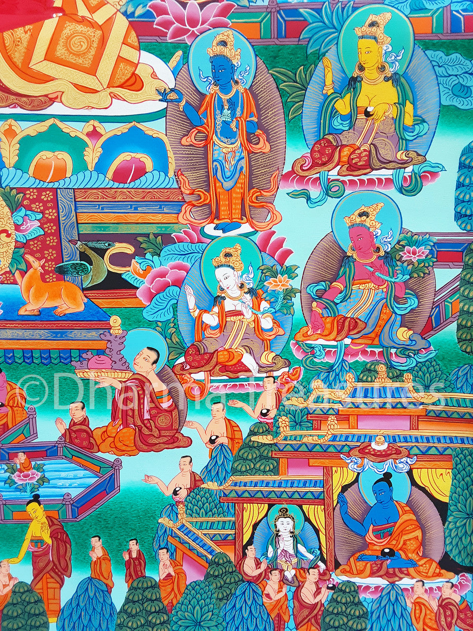 Dewachen in Treasures Amitabha Pureland Dharma – Thangka, A