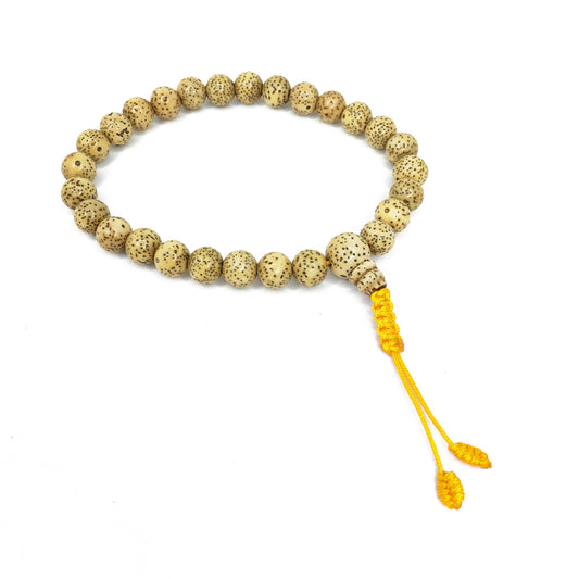 Lotus Seed Wrist Mala 27 Beads 8mm