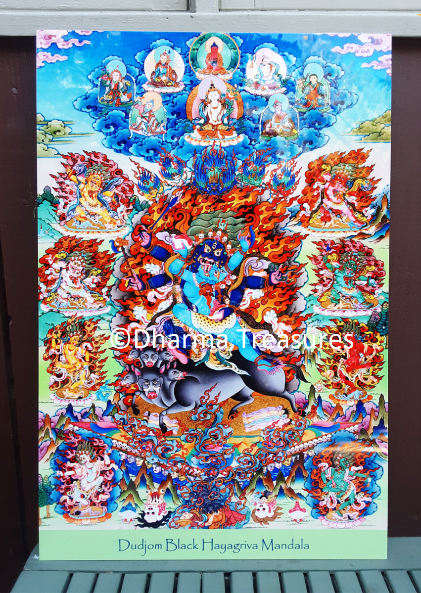 Black Hayagriva with Retinue Metal Print 23.75"x16"