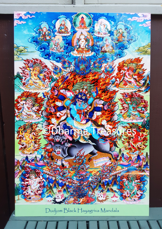 Black Hayagriva with Retinue Metal Print 23.75"x16"