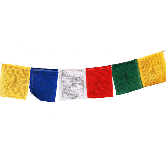 Multi Deity Prayer Flags,  8"x10" (16' long)