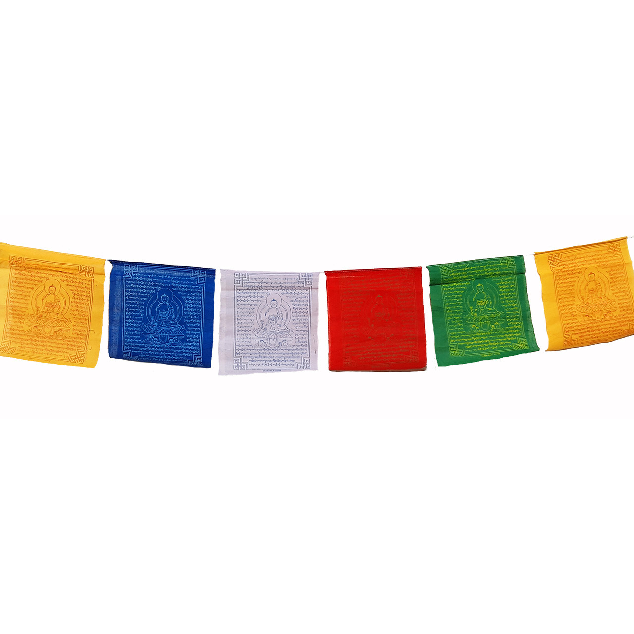 Medicine Buddha Prayer Flag,  8"x10" (16' long)