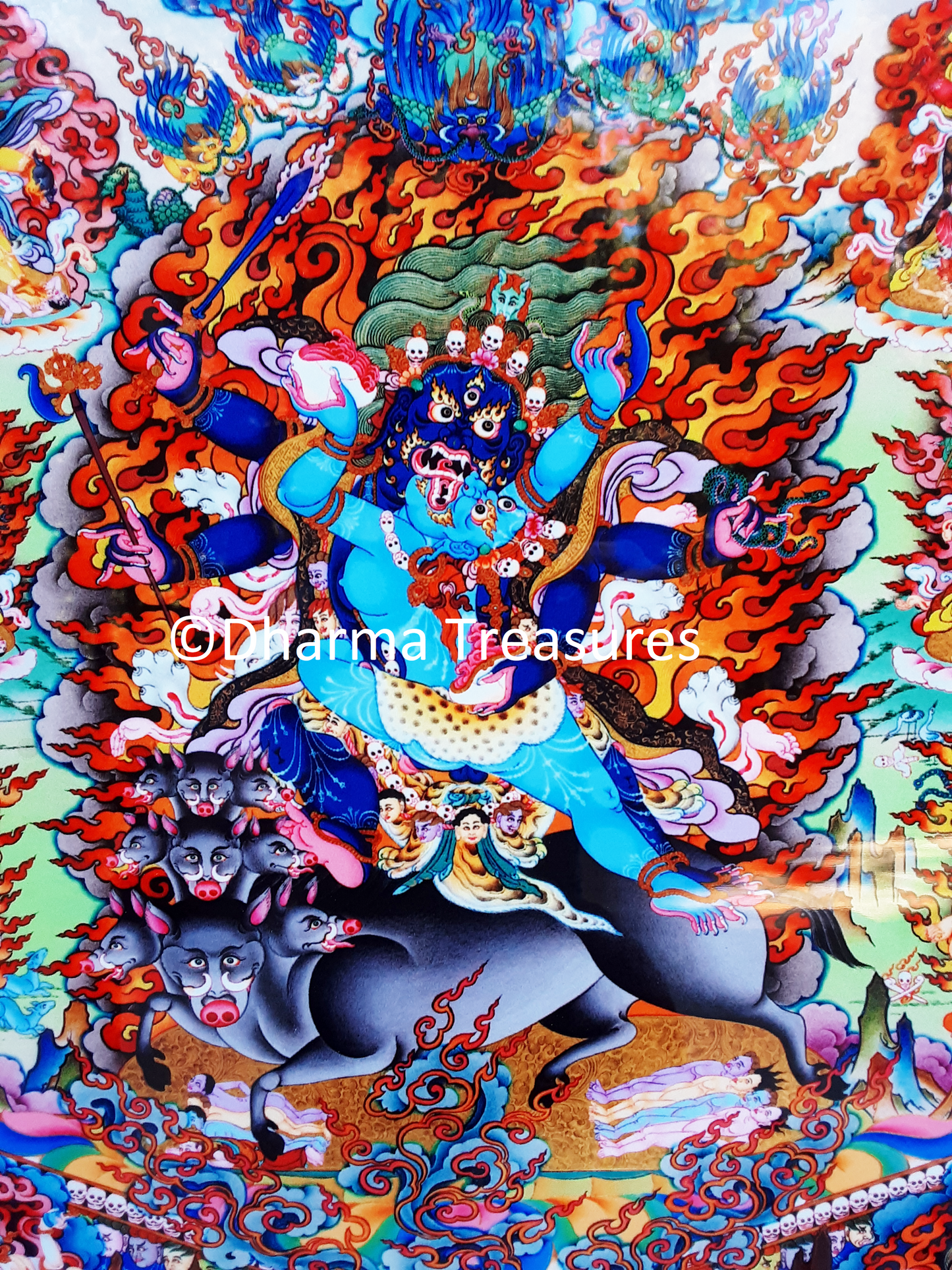 Black Hayagriva with Retinue Metal Print 23.75"x16"