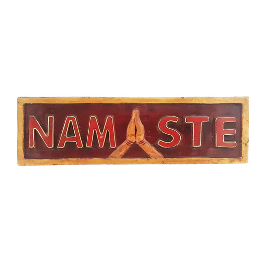 Namaste Sign, Red with Hands