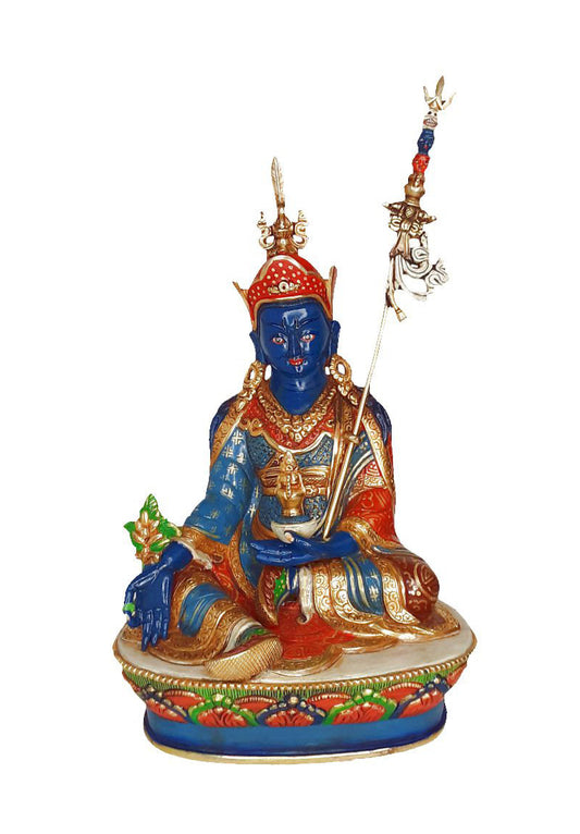 Orgyen Menla Gold Plated Painted Statue, 9"