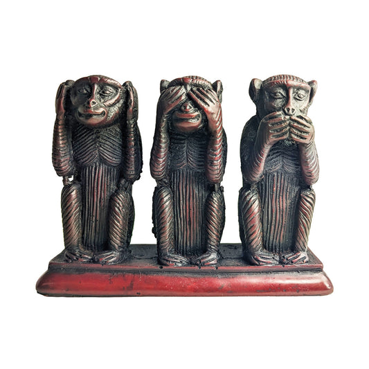 Three monkeys resin statue