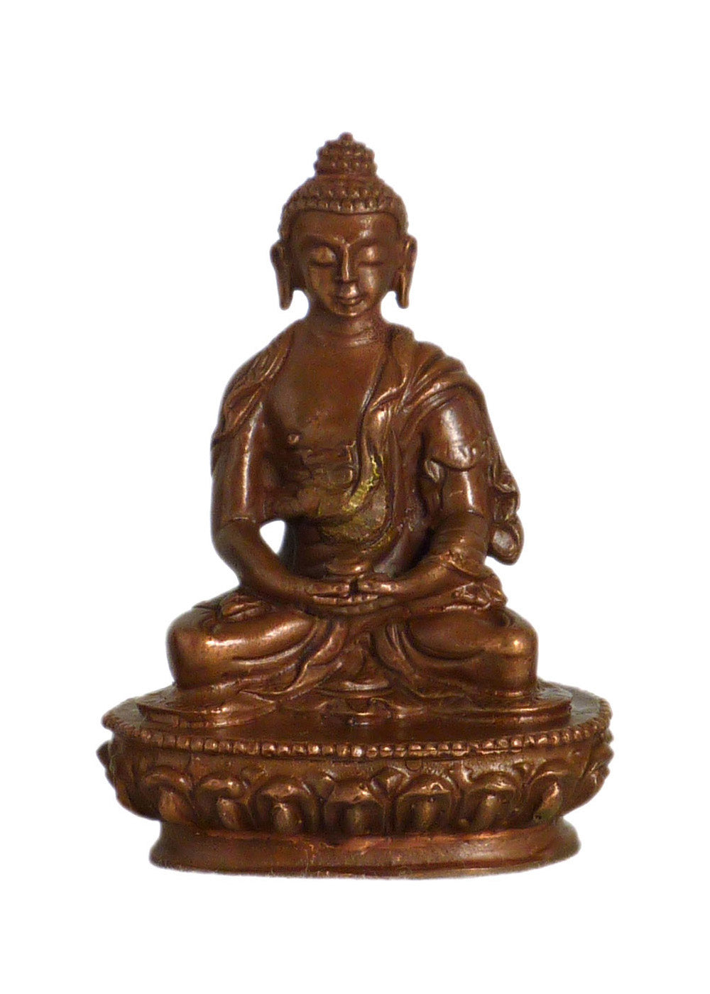 Mini Copper Amitabha Buddha Statue 2.25"