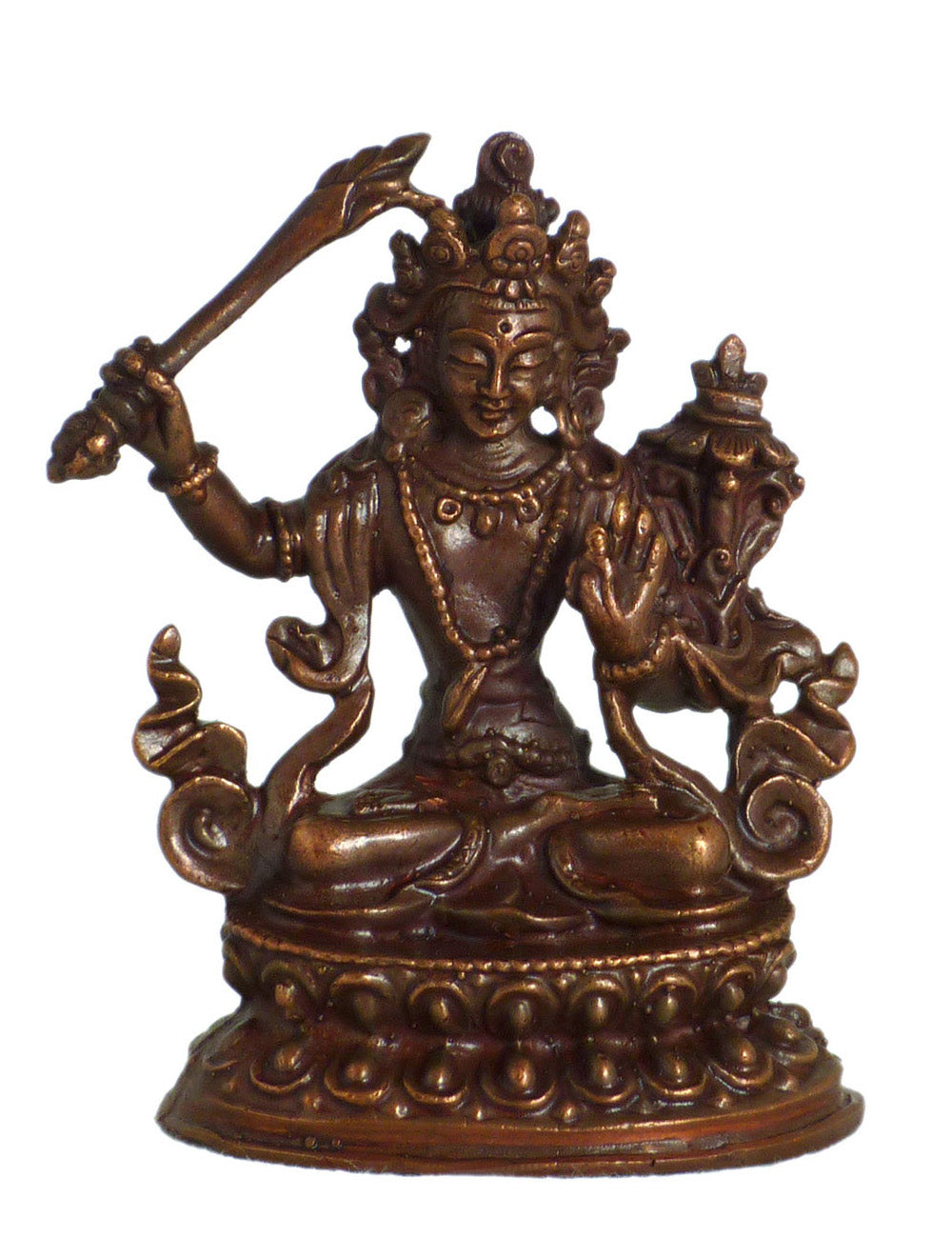 Mini Copper Manjushri Statue